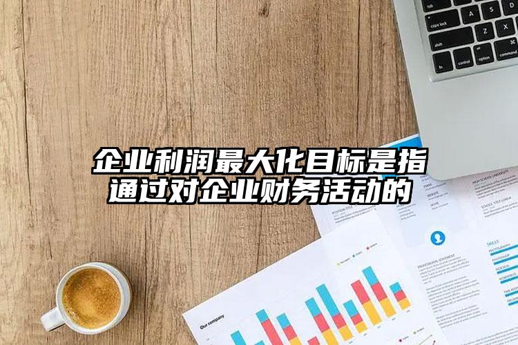 企業(yè)利潤最大化目標(biāo)是指通過對企業(yè)財務(wù)活動的